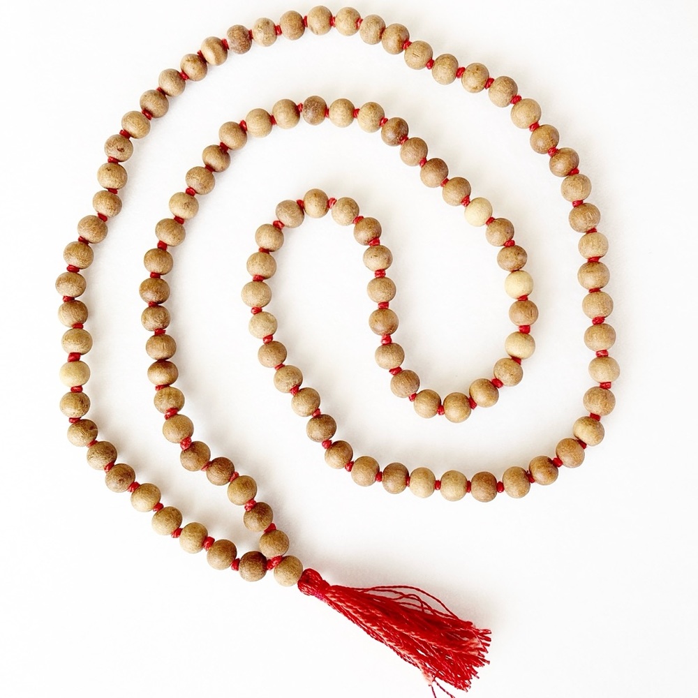 SANDALWOOD 108 Bead Mala - Japa Mantra Meditation